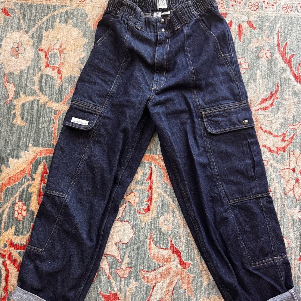 BDG Dark Blue Denim Cargo Skate Pants